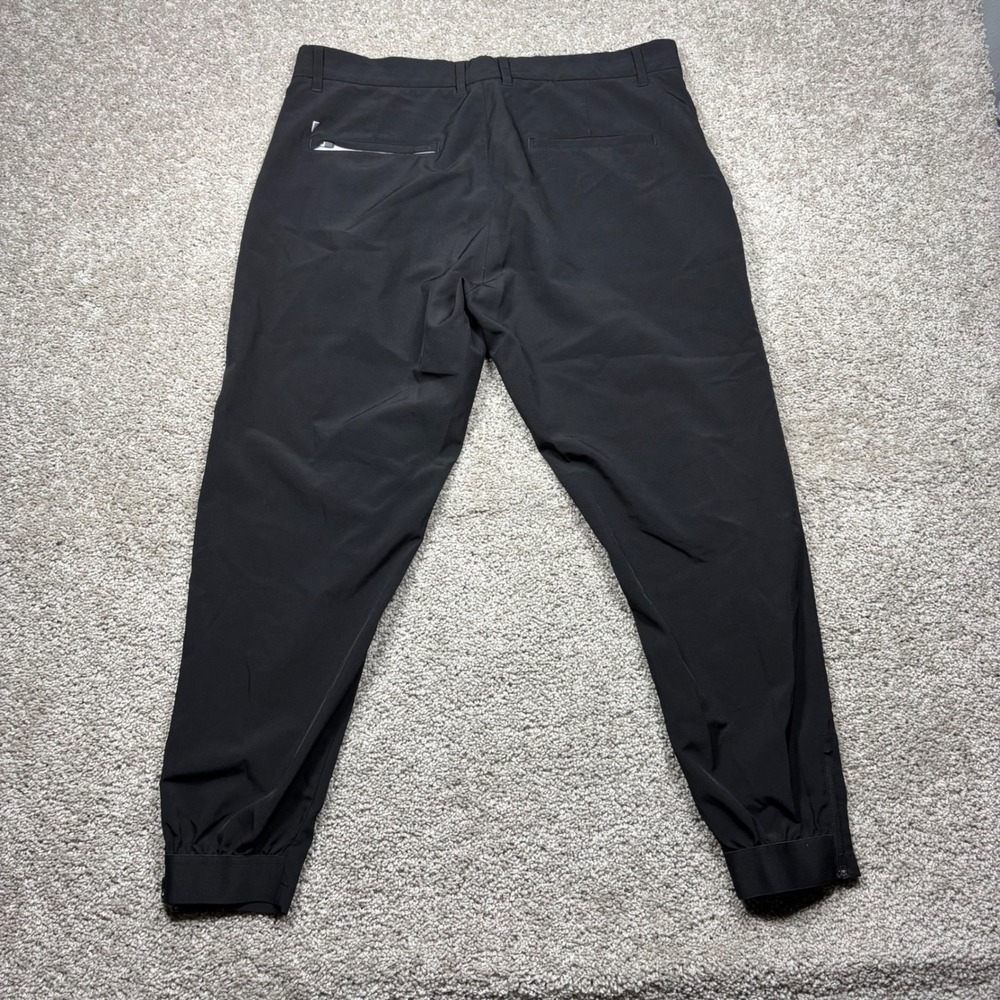 Primo Mens Jogger Golf Pants Black 35 Short Tapered Performance Stretch